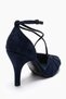Eliza Navy Blue Suede Women's Heeled Shoes - 5