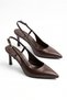 Women's Brown Buckle-Strapped Thin Heel Stiletto Classic Heeled Shoes Tsa01
