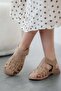 Legas Women's Genuine Suede Closed-Front Sandals Camel - 2