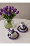 Di Tazza_El Yapimi Two-Person Four-Piece_Mor_Lale 110ml Coffee Cup - 3