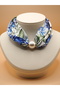 Women's Satin Textured Magnetic Pearl Scarf Necklace - 4