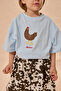 Roaster Print Oversize Cotton T-Shirt Blue - 6