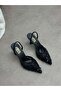 Black Sequined (Wely) Elastic Women's Stiletto - 6