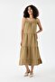 1077-Muslin Fabric Strap Oversize Maternity Strap Dress - 3