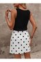Women's Strappy Square Neck Top Viscose Bottom Patterned Short Single Jersey Dress - 3