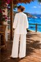 Women's Wrinkled Fabric Kimono Pants Set - 5