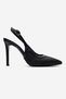 Women's Black Straw Weave Detailed Slingback 9 Cm. Thin High Heeled Shoes Stilettoo - 2
