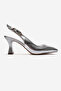 Women's Open Back Pointed Toe 7cm Heeled Shoes Silver - 4