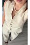 Stone imported linen vest-pant set - 5