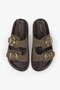 Women's Vian Stone Color Suede Belted Slippers