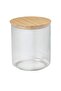 EKLATANT Jar with lid, clear glass/bamboo, 2.3 l