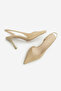 Women's Stiletto Pointed Toe Open Back V-Neck Strap Thin Heeled Shoes Esvin Beige Suede - 7