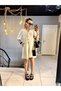 Women's Natural Cream Color Fluid Bohemia Buttoned Linen Jumpsuit Ebi̇se - 6