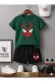 Summer Children's T-Shirt Shorts Unisex (Spider Mask Print)
