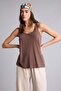 Regular Fit Basic Crew Neck Light Brown Tank Top F3618Ax25Sm - 3