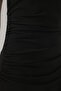 Women's High Collar Gathered Zero Sleeve Black Dress - 3