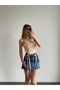 Lace Detailed Strapless Plaid Bustier - 5
