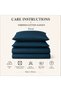 100% Cotton Satin Striped Double Duvet Cover Set - Petrol - 7