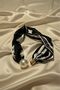 Women's Patterned Scarf Necklace with Pearls and Magnets, Stylish Neck Accessory (45 cm) - 2