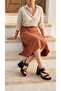 Square Toe Double Strap Thick Vintage Heeled Women's Summer Sandals Shoes - 6