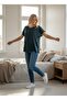 Stylish Dark Emerald Color T-Shirt with Shoulder Detail