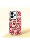 Poco M6 Compatible Case Camera Protector Pink Silicone Couple Phone Case with Kiss Pattern