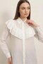 Women's Ruffle Detailed White Shirt Tunic - 2