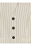 Beige Striped Linen Look Women's Vest - 6