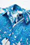 Women's Patterned Shirt Collar Buttoned Hijab Shirt Dress - 4