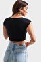 İts Basic Women's Stretch Fabric Crew Neck Crop Body - 3