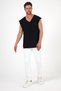 V-Neck Dirty Cut Detailed Pocketed Zero Sleeve T-Shirt Comfortable Cut - 2