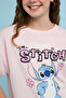 Stitch Print T-Shirt with Crew Neck and Short Sleeves - 6