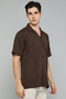 Textured Knit Shirt with Revere Collar and Short Sleeves - 4