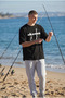 Oversize Fisherman T-Shirt Okuma Hooked for Life 100% Cotton Premium Black Unisex - 5