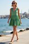 Women's Sleeveless V-Neck Ruffle Mini Dress %100 Cotton Woven Summer A-Line Cut Unlined Daily Casual - 2
