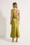 Women's Satin Woven Sleeveless Midi Evening Dress Degaje Collar Lined Slip Cut Elegant Night Daily Casual - 4