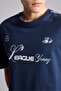 100% Cotton Boxy Fit Crew Neck Printed Short Sleeve Navy Blue T-Shirt H7478Ax26Hs - 4
