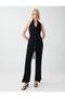 Black Tassel Detailed Slim Fit Knitted Jumpsuit - 3