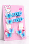 Girl's Hair Accessory Set with Cherry Figures, 8 Pieces |   Snap Buckle, Latch Buckle, and Rubber Buckle Set