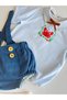 Handmade 100% Cotton Embroidered Sea Concept Party Baby Shirt and Romper Set - 2