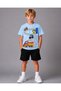 Girls and Boys T-Shirt Shorts Set 100% Cotton Summer Comfortable Fit Truck Road Printed Sports Casual Set (Shorts and T-Shirt Set)