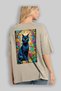 For the Love of Cats 8 Cats Printed Beige Oversize T-Shirt 100% Cotton Unisex Cat Lover Premium Design - 3