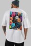For the Love of Cats 34 Cats Printed White Oversize T-Shirt 100% Cotton Unisex Cat Lover Premium Design - 5