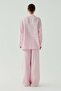 Pembe Oversize Basic Keten Gömlek - 6
