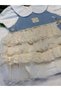 Girl's 2-Piece Set - Lace Jumpsuit Skirt and Bodysuit - 100% Natural Cotton - Beige - 4