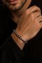 Men's Silver and Blue Color Hematite Stone Bracelet with Steel Chain Stylish Modern Design Bracelet - 4
