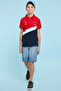 Color Block Polo T-Shirt with Short Sleeves - 2