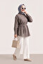 6508 - Stylish Comfortable Tie-Dye Detailed Woven Soft Poplin Fabric Women's Peach Shirt - 2