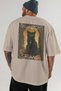 For the Love of Cats 84 Cats Printed Beige Oversize T-Shirt 100% Cotton Unisex Cat Lover Premium Design - 5