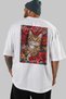 1 Cat for the Love of Cats Printed White Oversize T-Shirt 100% Cotton Unisex Cat Lover Premium Design - 5